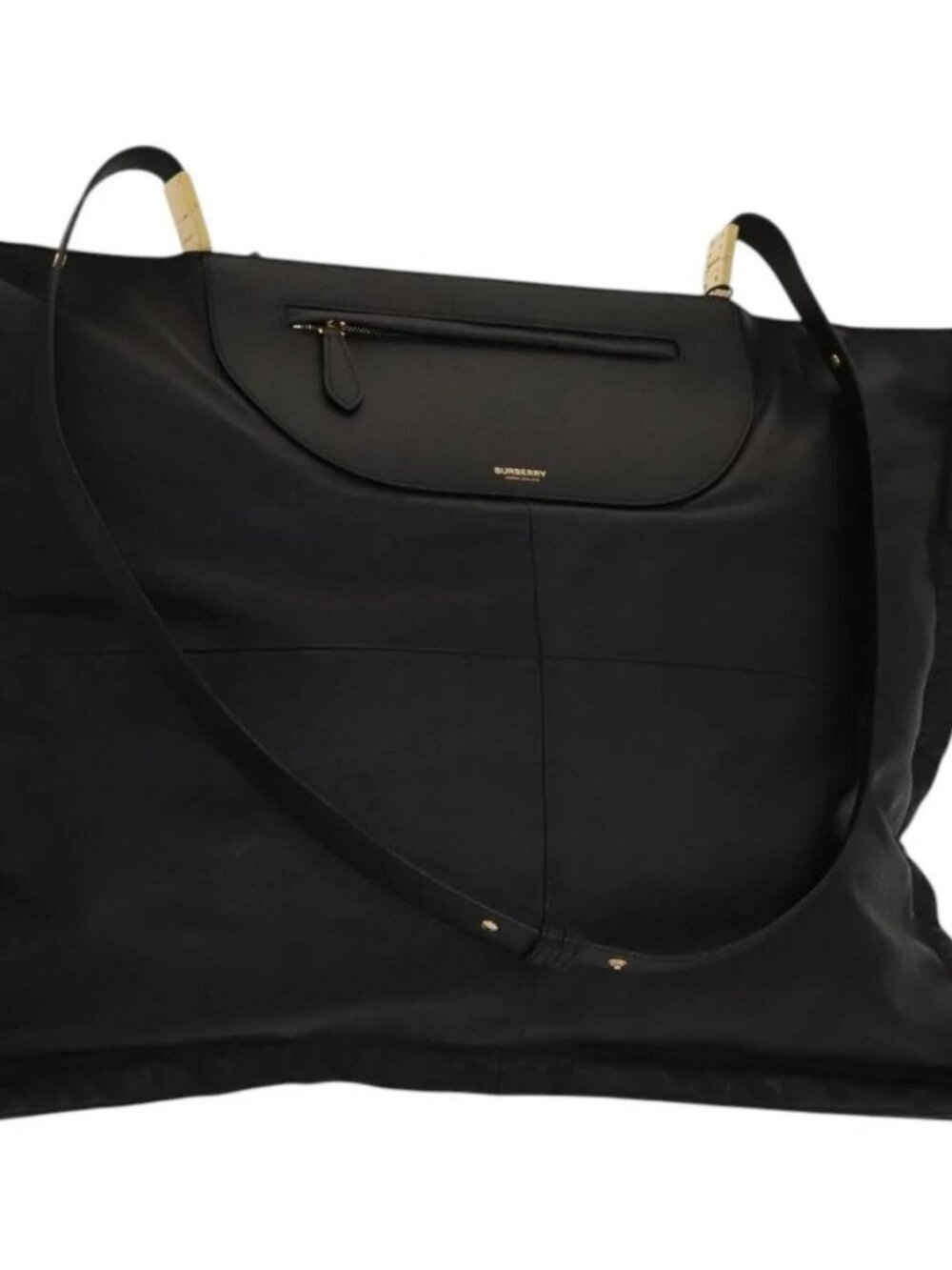 BURBERRY Shoulder Bag Leather Black Gold - Picture 2 of 16